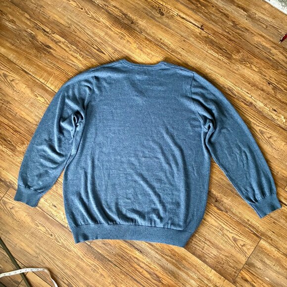 L.L. Bean Men’s Blue V-Neck Sweater – XXL Tall - Cashmere Blend - Picture 3 of 7